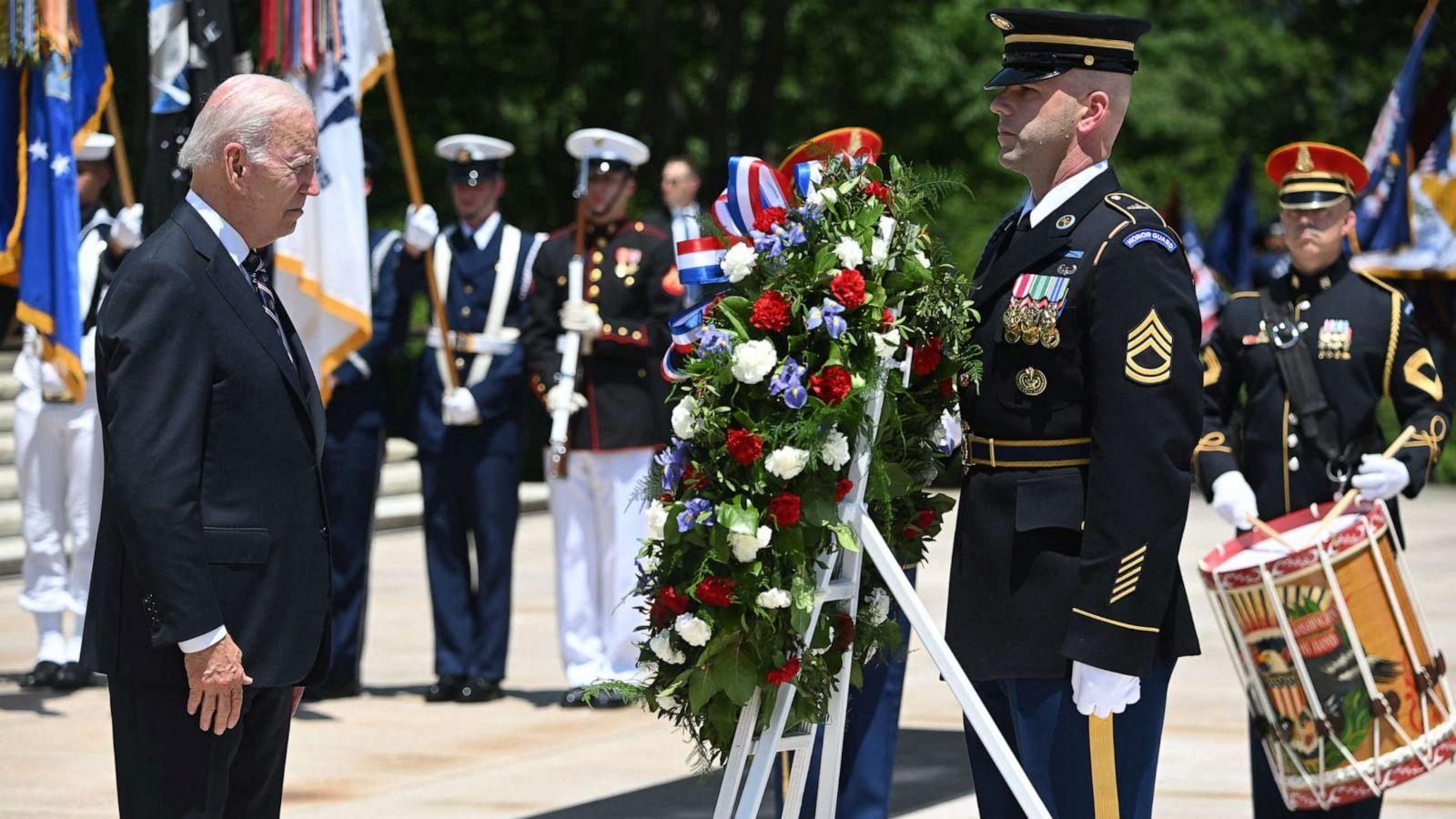 Biden Honors Veterans in Ceremony at Arlington Cemetery